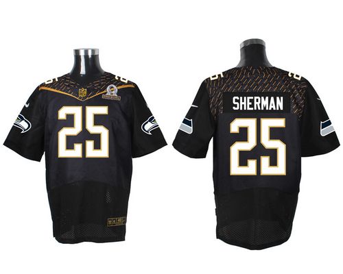 Nike Seahawks #25 Richard Sherman Black 2016 Pro Bowl Men's Stitched NFL Elite Jersey